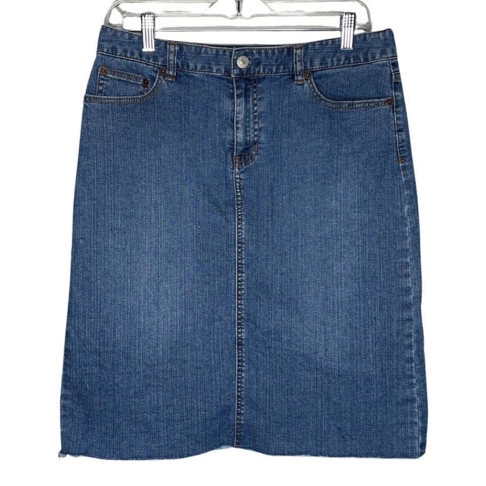 Liz Claiborne Skirt Womens 8 Blue Denim Jean Skirt‎ Medium Wash Retro Casual Y2K